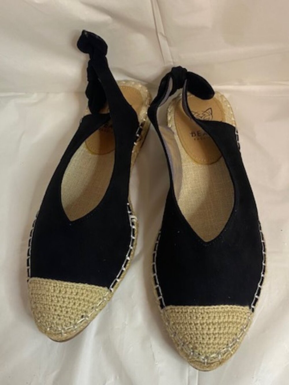 Beast Fashion Black Slingback Espadrille Flats - Size 7.5